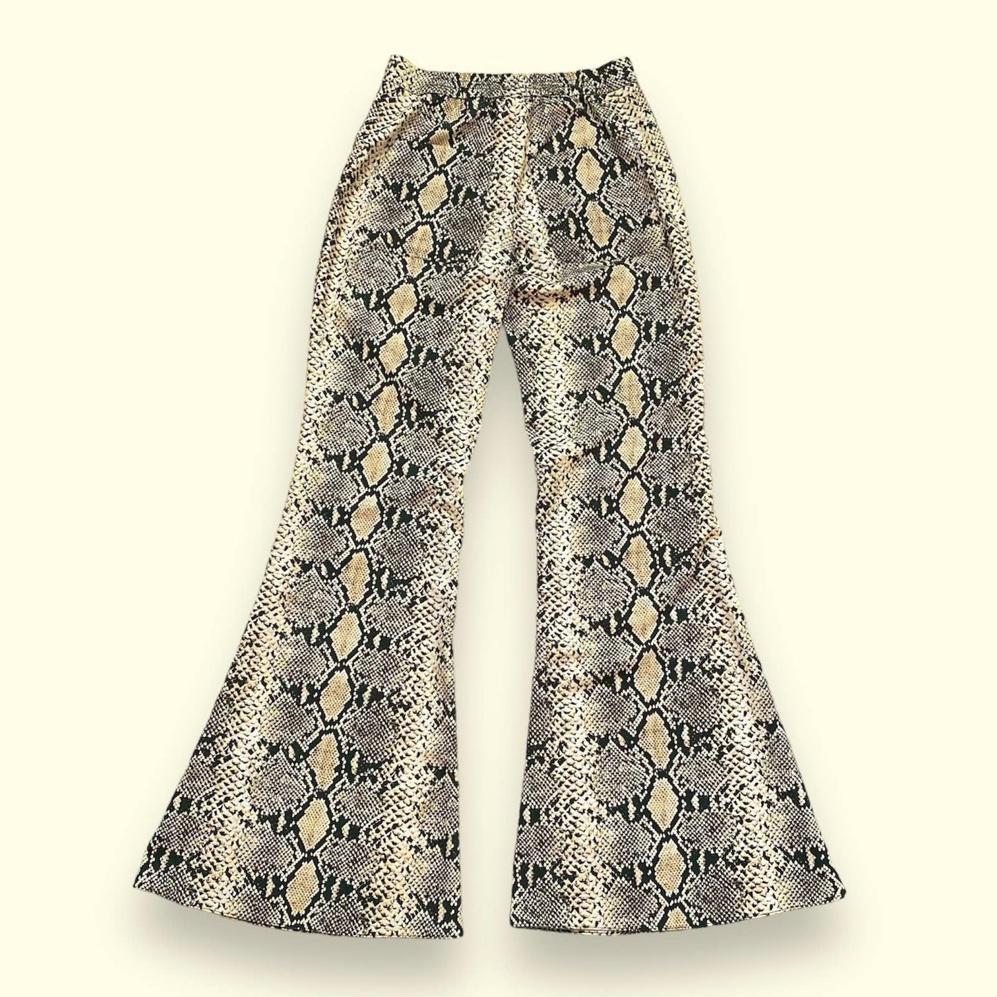 Secondhand Zara Snakeskin Print Flare Pants, Size XS