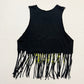 Reworked MyChildren Fringe Band Cutout Tank Top, Size L/XL