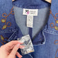 Vintage Maggie Sweet Beaded Denim Trench Jacket, Size 2X