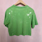 Reworked Vans Distressed Acid Wash Oversized Crop Tee, Size Medium