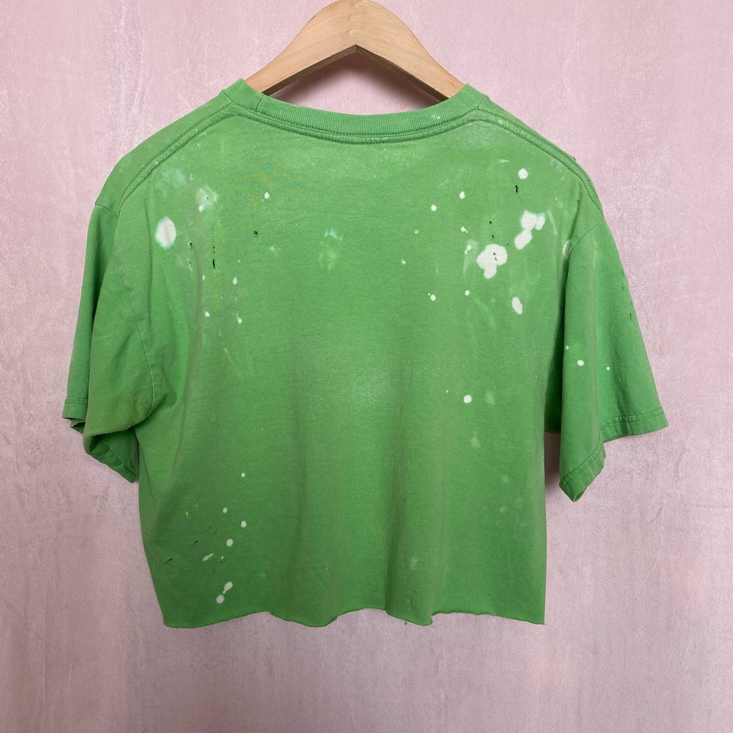 Reworked Vans Distressed Acid Wash Oversized Crop Tee, Size Medium