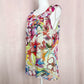 Secondhand Spense Colorful Floral Ruffle Sleeveless Blouse, Size Large