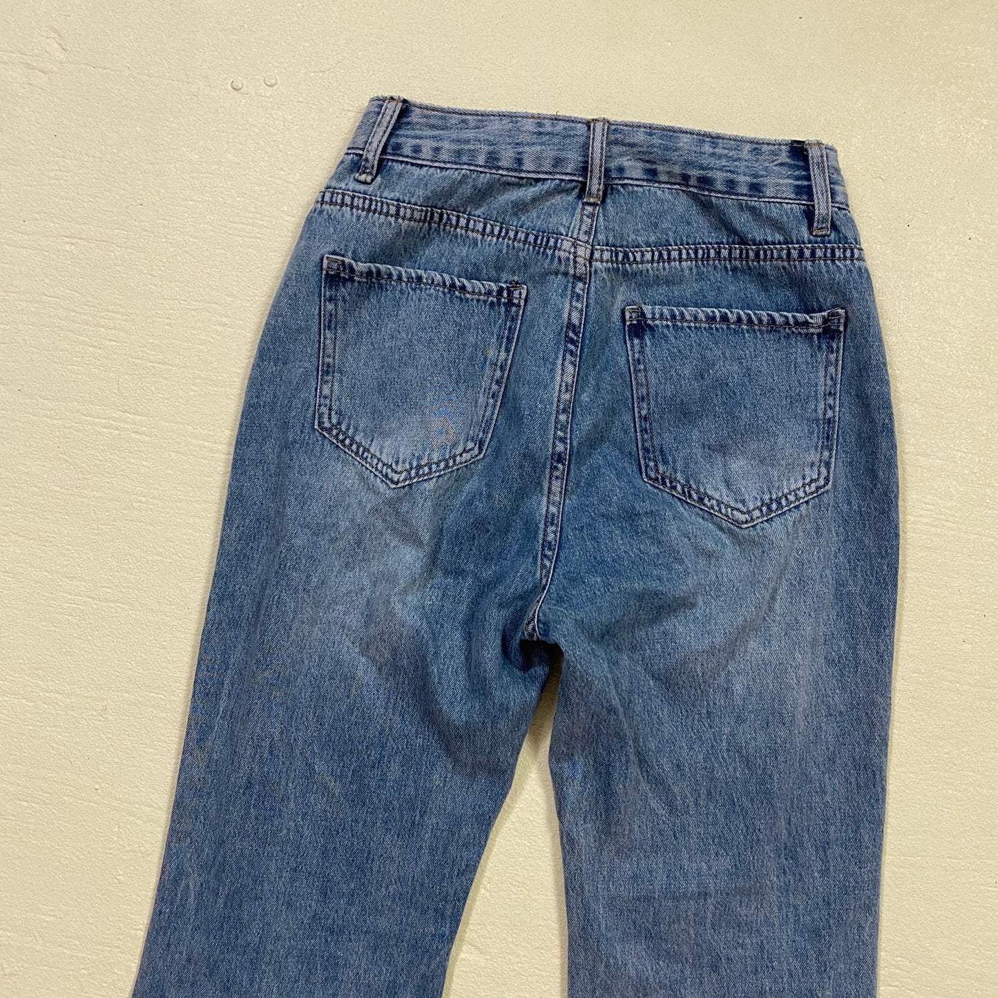 Secondhand Vintage Style Denim Flare Jeans, Size 25"