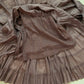 Vintage Brown Tiered Whimsigoth Midi Skirt, Size M/L