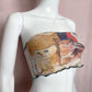 Upcycled Knit Cats Crop Tube Top, Size S/M