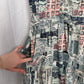 Vintage Shenanigans Abstract Button Tie Front Romper, Size Large