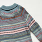 Vintage L.L.Bean Teal Fair Isle Wool Cardigan Sweater, Size Medium