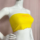Scrap Fabric Flower Heart Money Yellow Tube Top, Size XS