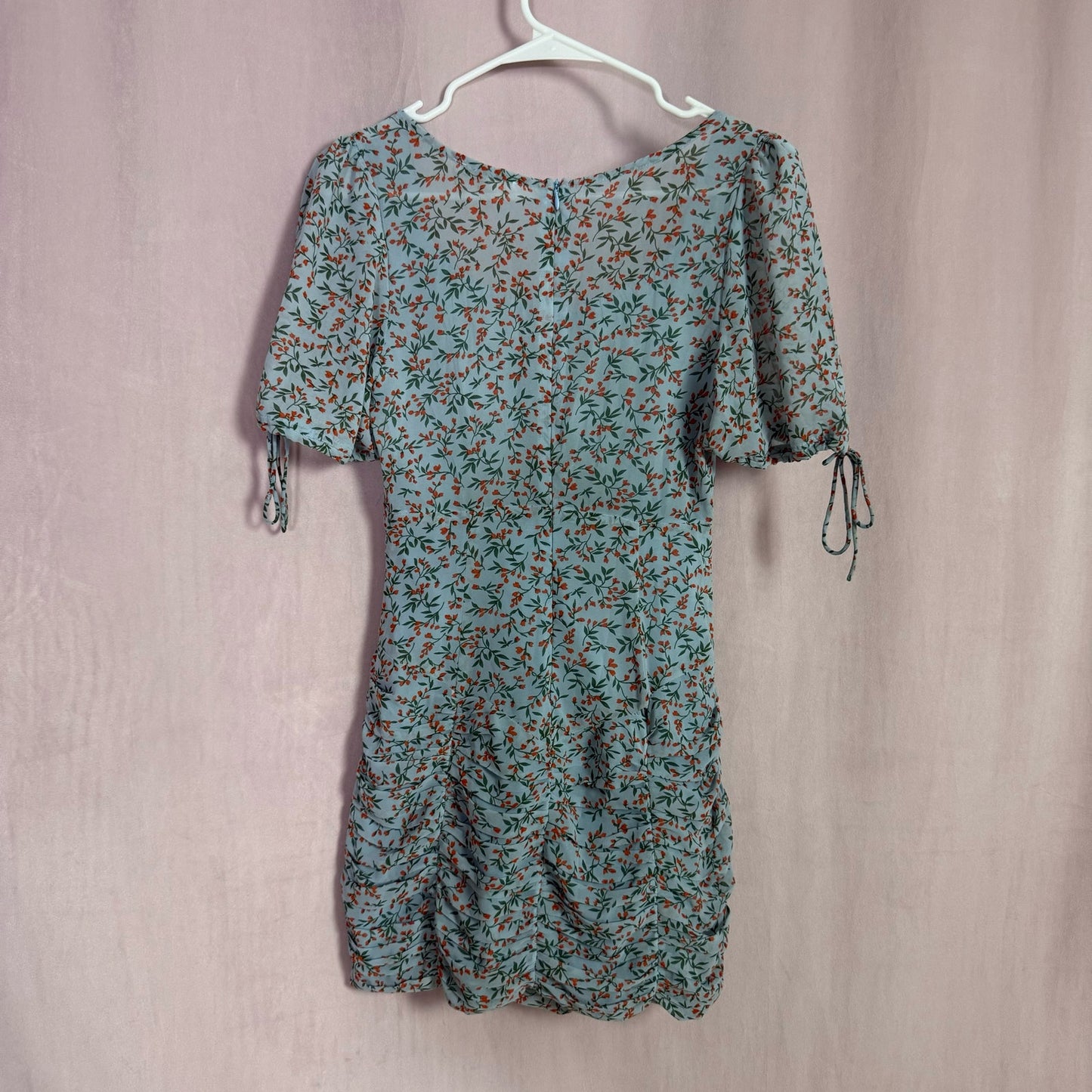 Secondhand Essue Ruched Floral Prairie Mini Dress, Size XS