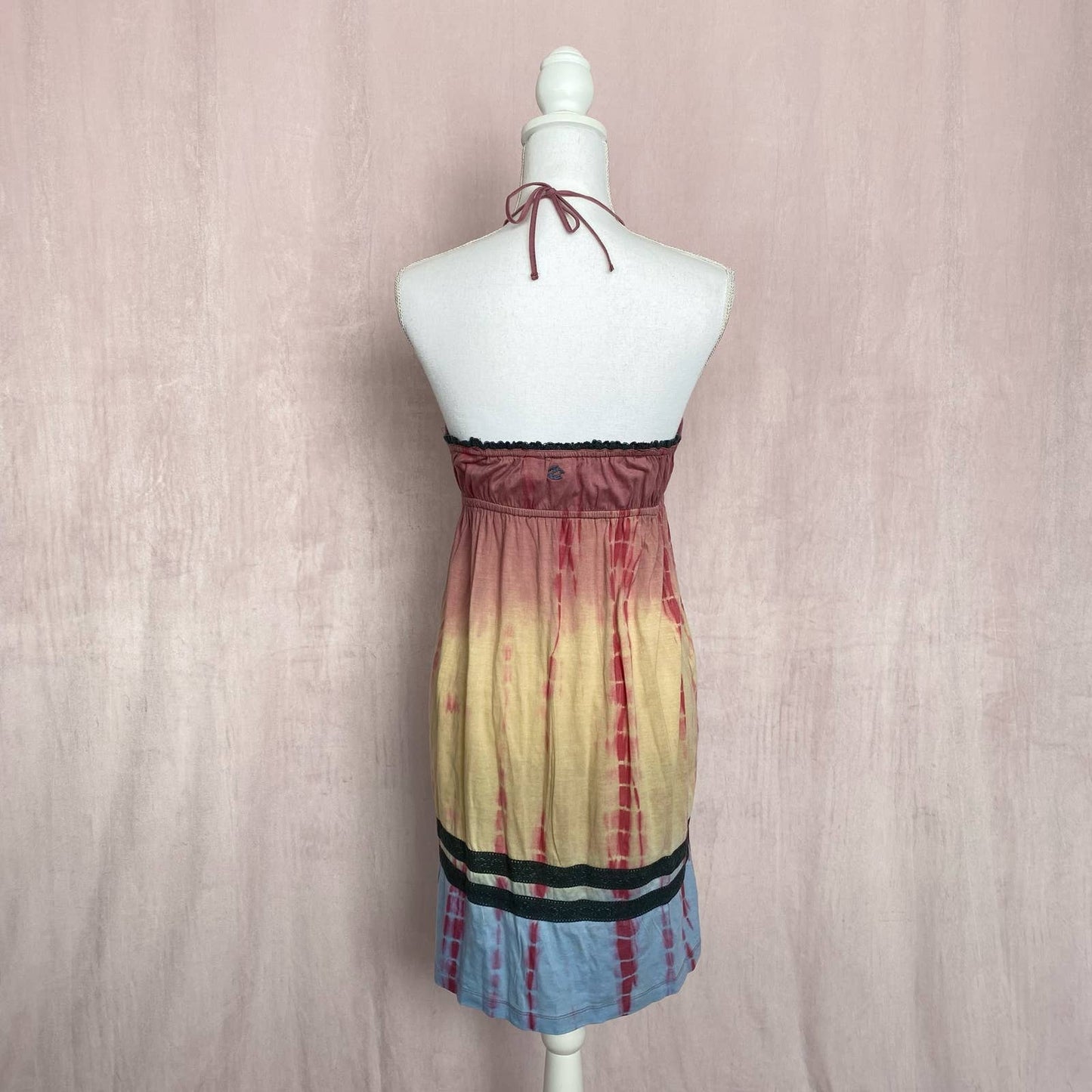 Upcycled Billabong Summer Tie Dye Mini Dress, Size Medium