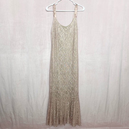 Vintage Spencer Alexis Crochet Lace Maxi Dress, Size Medium