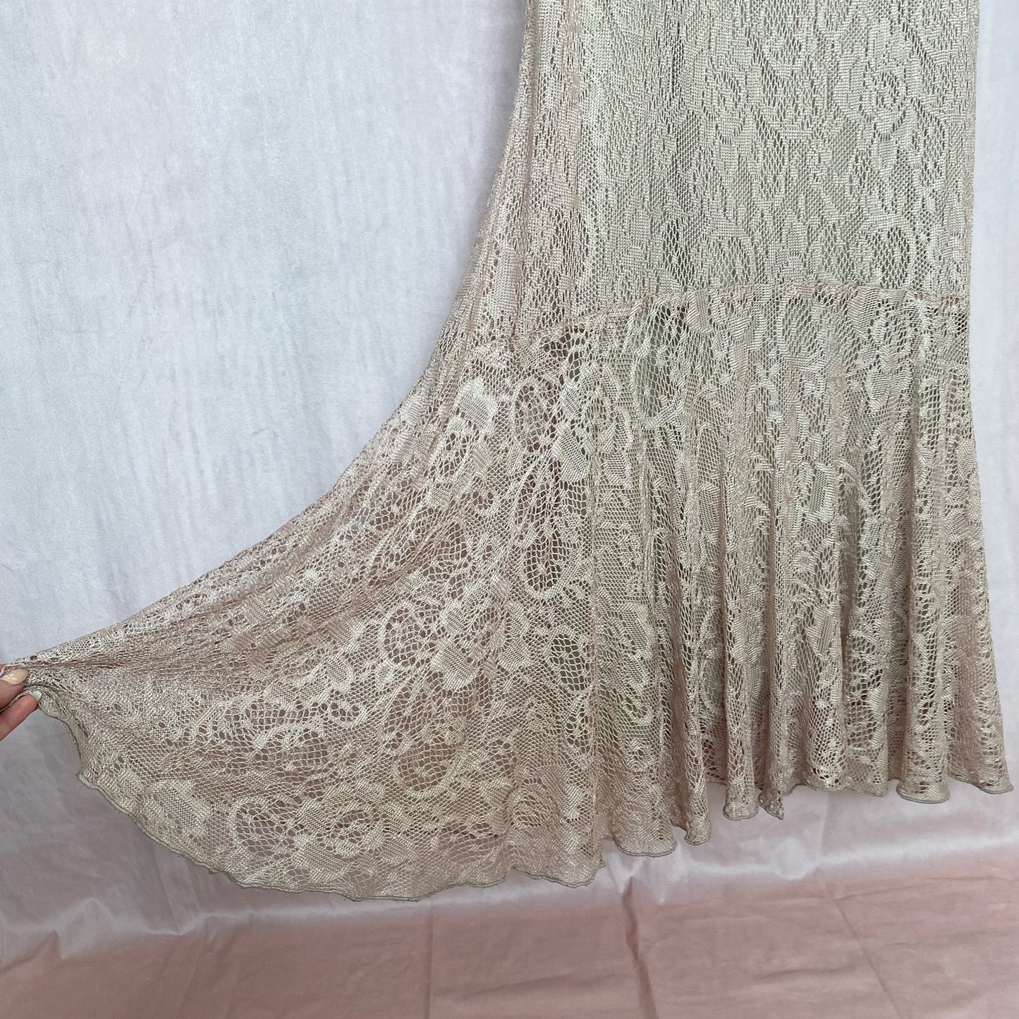 Vintage Spencer Alexis Crochet Lace Maxi Dress, Size Medium