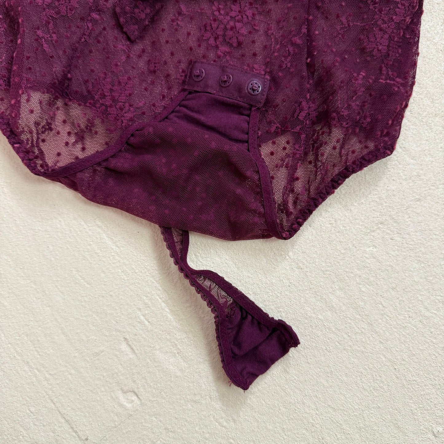 Secondhand Victoria's Secret Floral Mesh Lace Bodysuit, Size XS