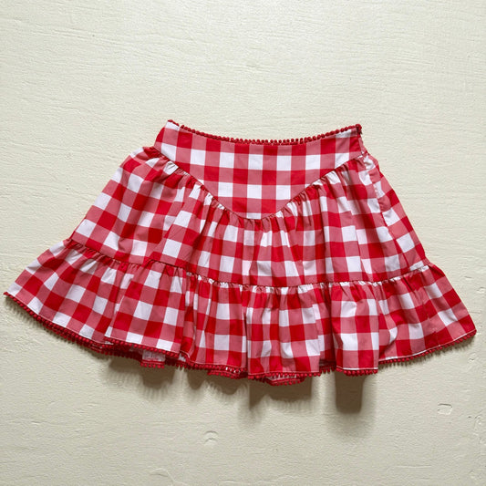 Secondhand Sugar Thrillz Red Gingham Tiered Mini Skirt, Size Small