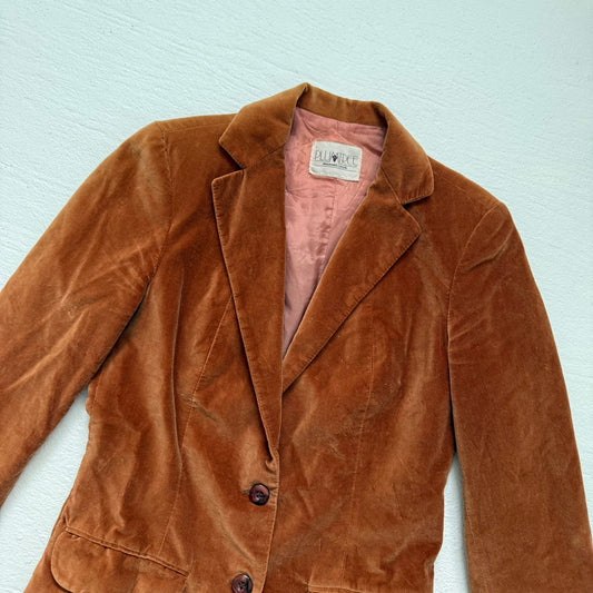 Vintage Plumtree Brown Velvet Blazer, Size XS