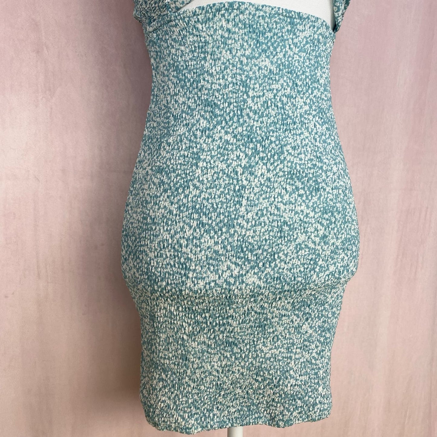 Secondhand O. Vianca Strapless Floral Tie Front Smocked Mini Dress, Size Small