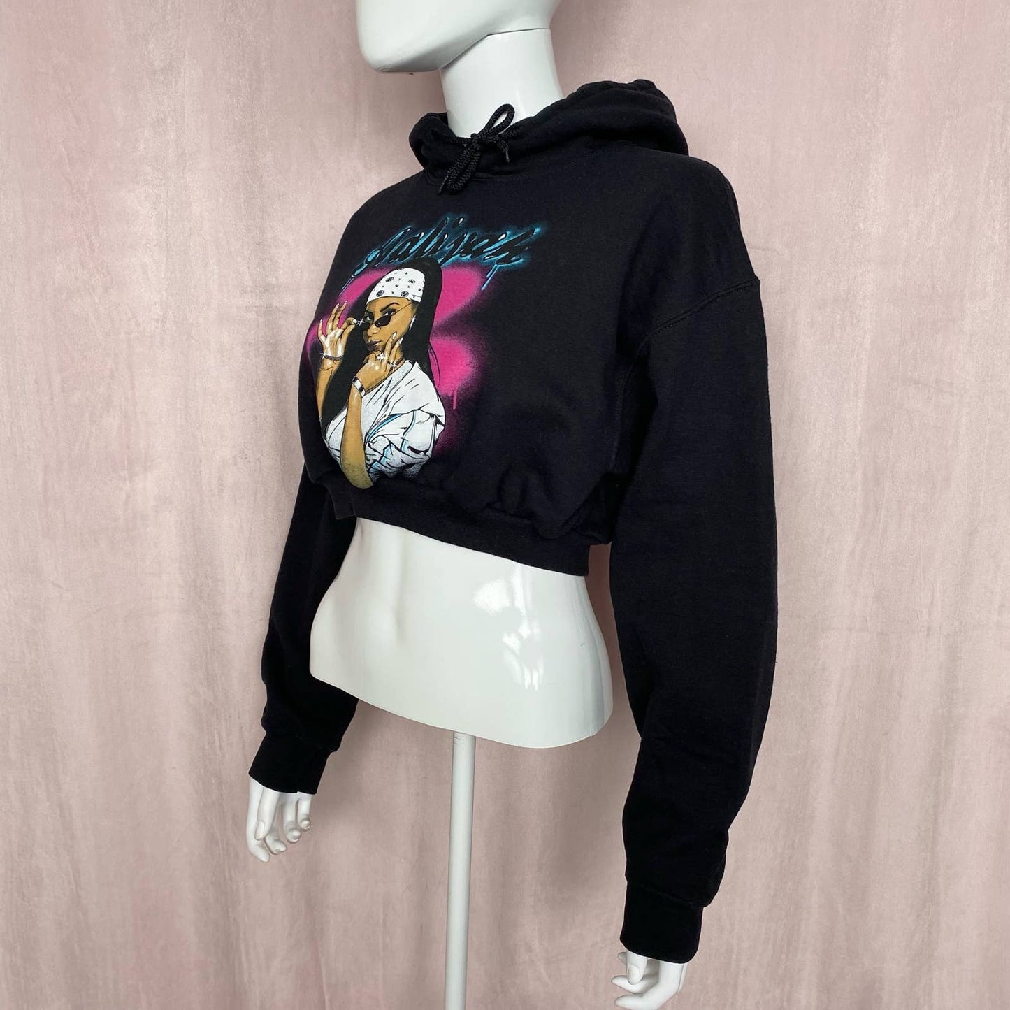 Reworked Aaliyah Crop Hoodie, Size Medium