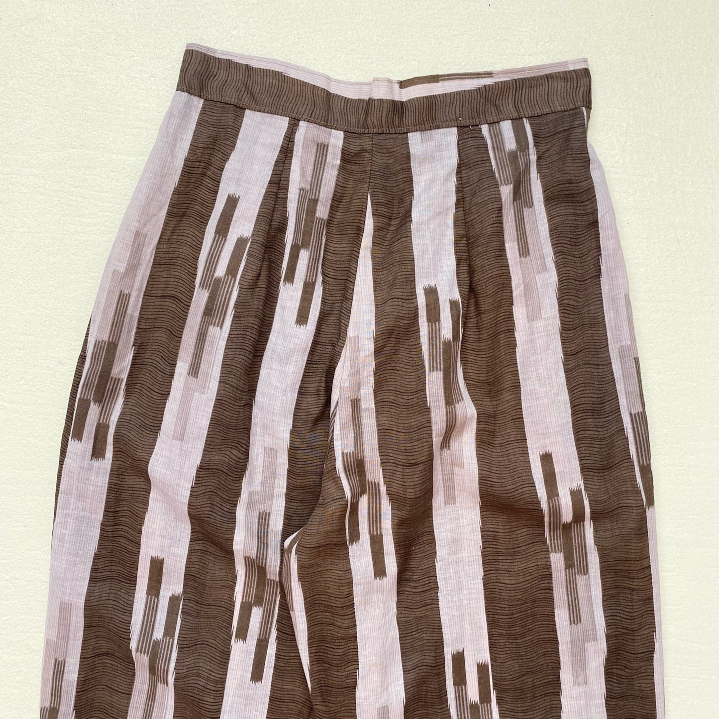 Vintage Brown Striped Lightweight Trousers, Size Small
