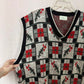 Vintage The Knit Co Holly Berry Holiday Sweater Vest, Size XL