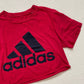 Secondhand Adidas Logo Graphic Red Crop Tee, Size Small