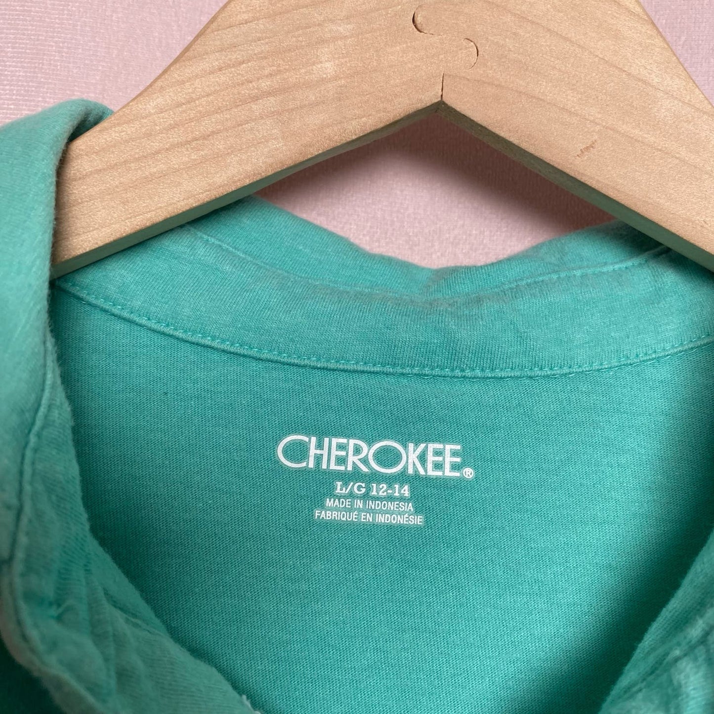 Upcycled Cherokee Distressed Polo Crop Top, Size XS