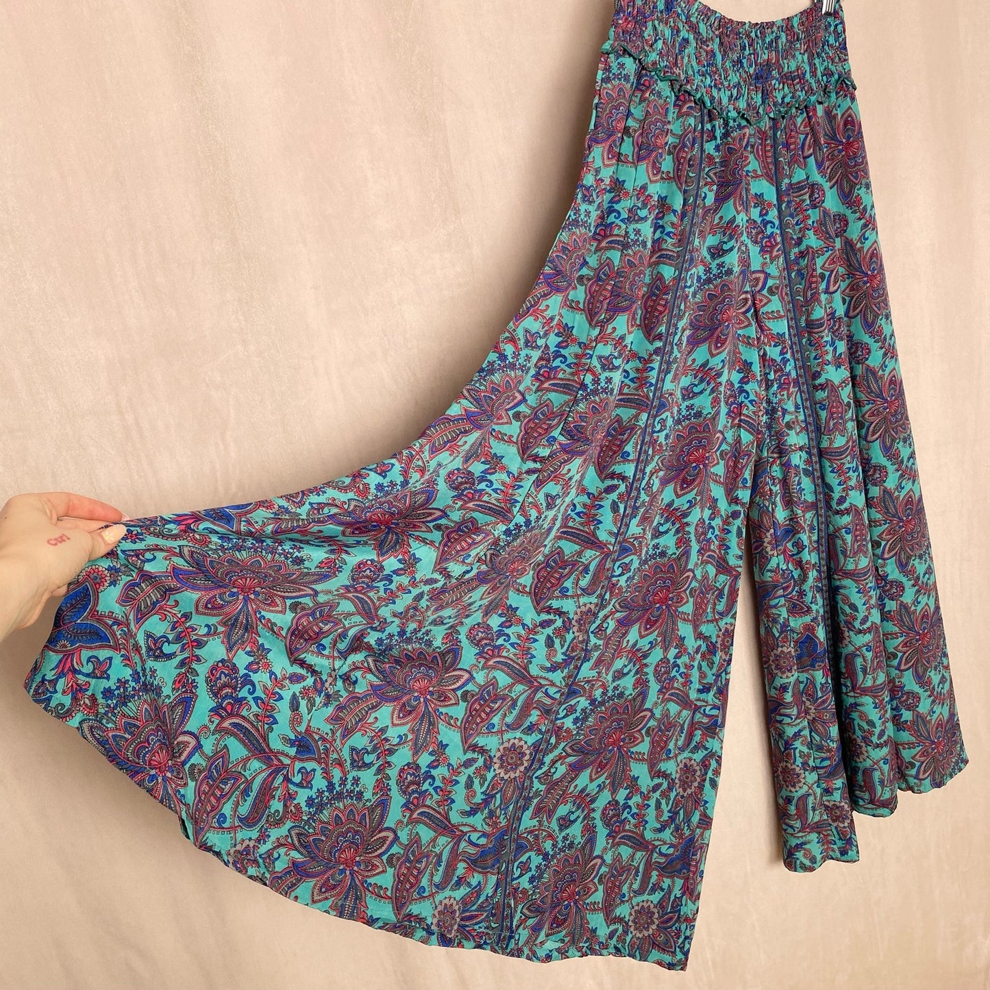 Secondhand Karma Highway Boho Hippie Floral Palazzo Pants, One Size