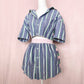 Upcycled Tommy Hilfiger Two Piece Stripe Skirt Set, Size Small