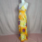 Y2K Voll Tropical Floral Fit & Flare Maxi Dress, Size Medium