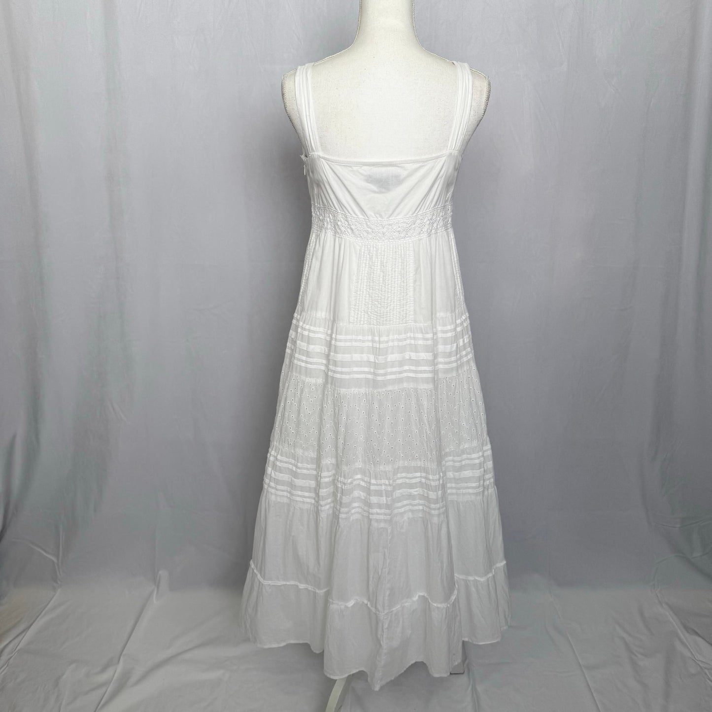 Secondhand Macy's Bohemian White Cotton Maxi Dress, Size 12P