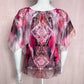 Y2K One World Embellished Overlay Tunic Blouse, Size XS