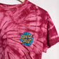 Upcycled Y2K Santa Cruz Skateboards Skull Tie Dye Distressed Crop Tee, Size S/M