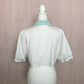 Upcycled Vintage Embroidered Crop Button Up Shirt, Size Large