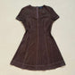 Secondhand Sugar Lips Brown Faux Suede Mini Dress, Size Medium