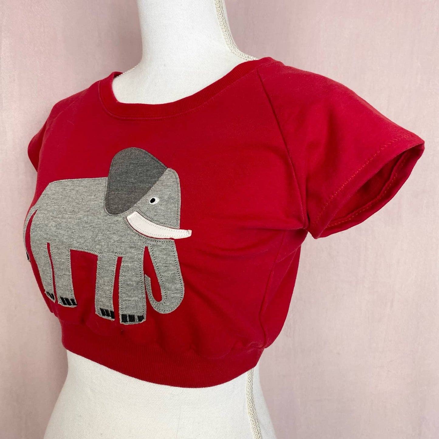 Upcycled Urban Outfitters Elephant Crop Top, Size XS