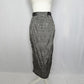 Vintage 80s True Wit Skirt Suit Set Gray Satin Geometric Print, Size 5/6