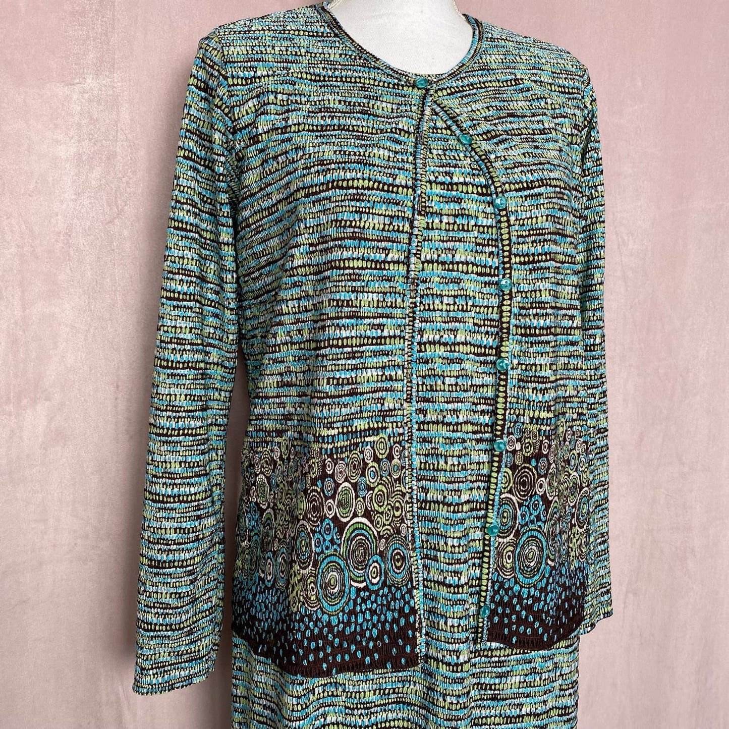 Vintage Pleat Pleat by Rafael Dress Jacket Set, Size Small