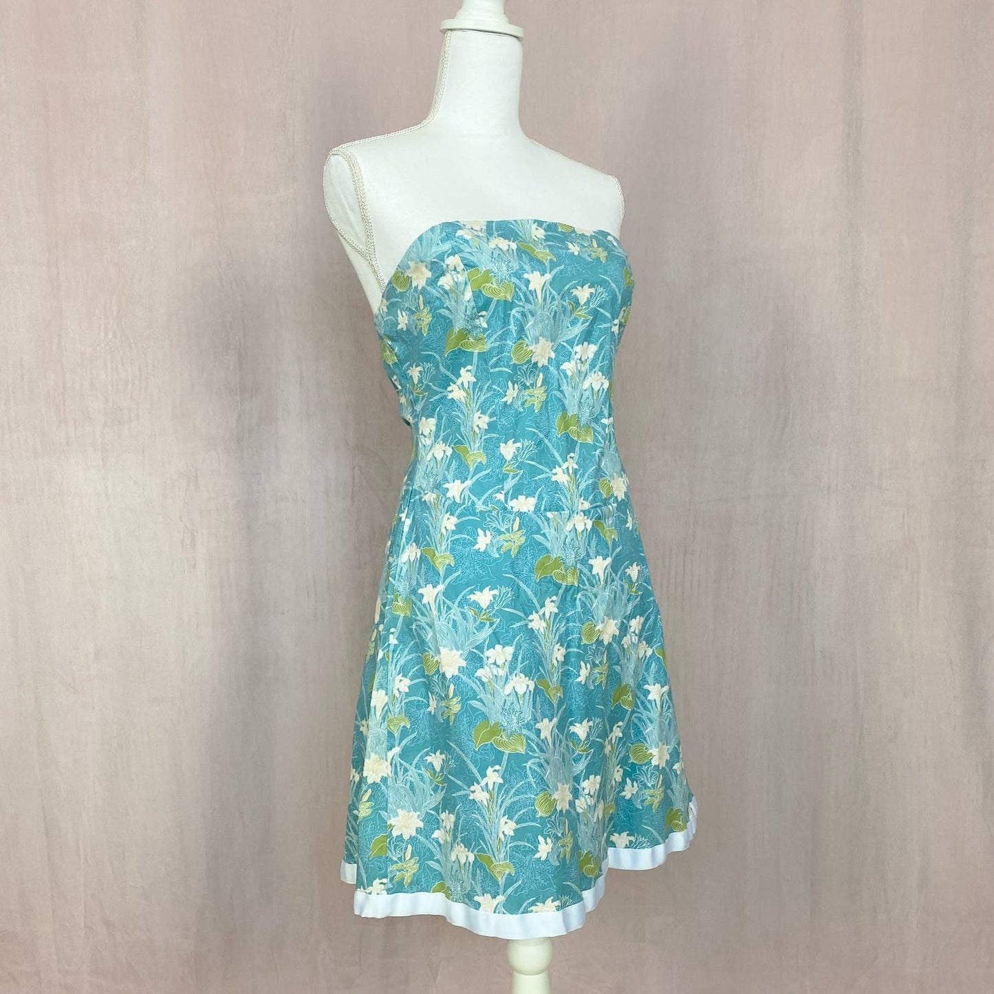 Y2K Charlotte Russe Strapless Floral Mini Dress, Size Large