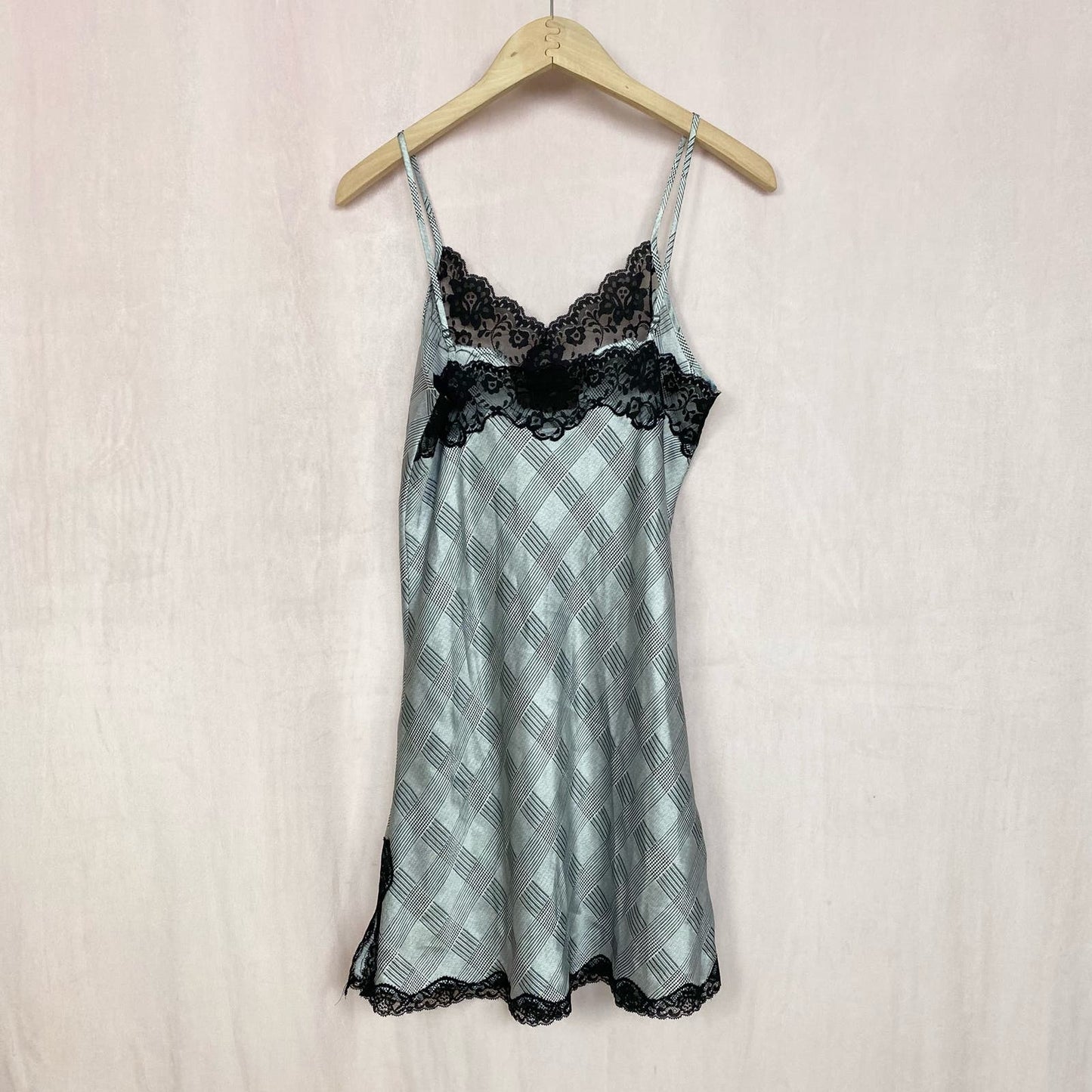 Vintage Jaclyn Smith Lace Trim Slip Mini Dress, Size Small