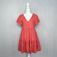 Secondhand Universal Thread Tiered Linen Blend Floral Babydoll Mini Dress, Size XS
