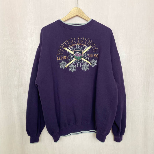Vintage Red Cliff Winter Sports Alpine Skiing Sweatshirt Crewneck, Size XL