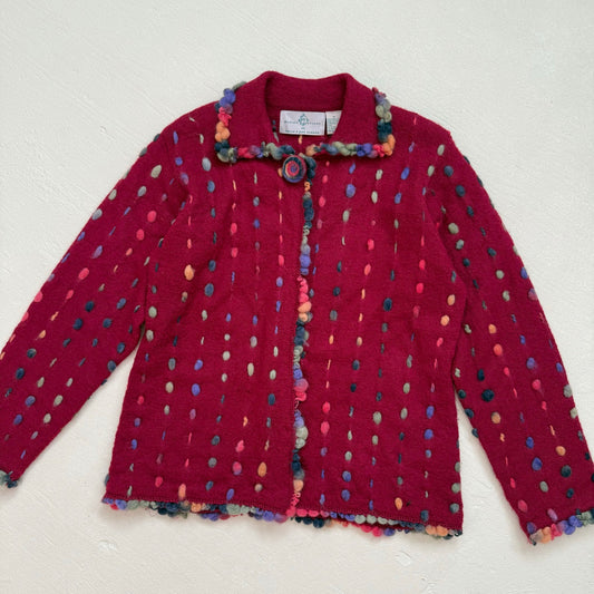 Secondhand Design Options Wool Cardigan Sweater, Size Medium