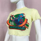 Upcycled Vintage Football Graphic Crop Baby Tee, Size XS