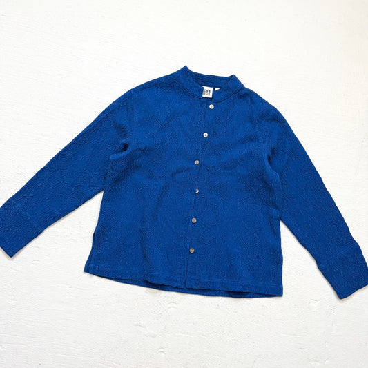 Vintage 90s Chico’s Design Silk Wool Jacquard Button Up, Size 0