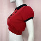 Reworked Meow Cat Short Sleeve Crop Sweater, Size Medium