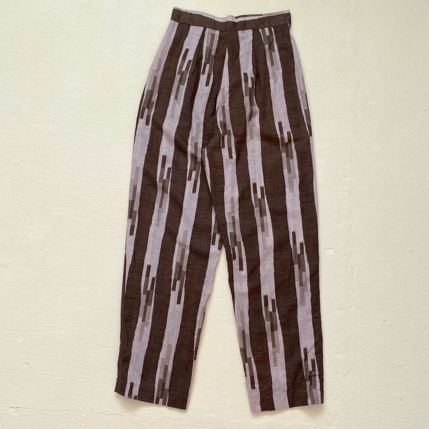 Vintage Brown Striped Lightweight Trousers, Size Small