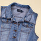 Reworked Ci Sono Distressed Denim Crop Vest, Size Small