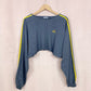 Upcycled Vintage Adidas Distressed Crop Long Sleeve, Size Large