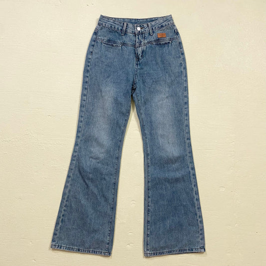 Secondhand Vintage Style Denim Flare Jeans, Size 25"