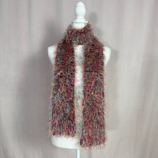 Y2K Handmade Knit Fuzzy Rainbow Scarf