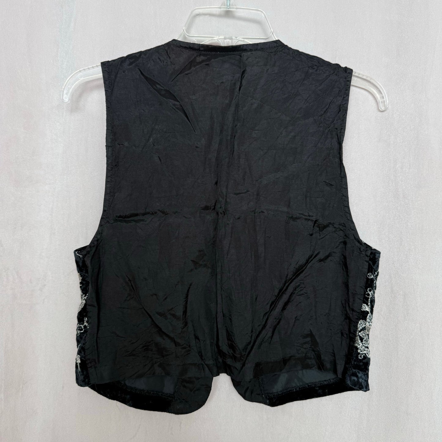 Vintage Wrapper Embroidered Velvet Vest, Size Small